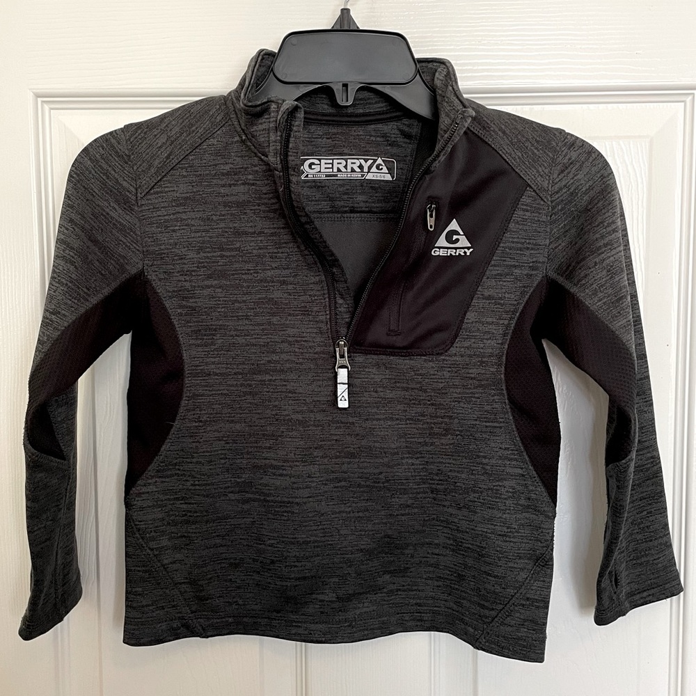 GERRY : Boy's Light Weight Soft 1/4 Zip Charcoal Gray